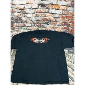 Vtg Detroit Choppers Black T Shirt‎ Mens 3XL Flames Graphic Tee
